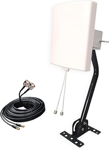 SignalPlus Antenas WiFi direccionales MIMO para exteriores 2x2 de largo alcance 2.4 GHz/5.8 GHz Panel externo Kit de antena WiFi para enrutador