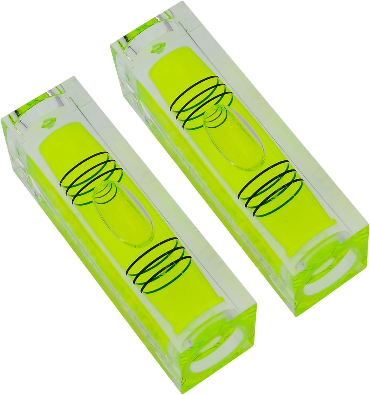 Mini Nivel de Burbuja Magnético, 3 Líneas, 52x18x15mm, Verde, 2 Piezas