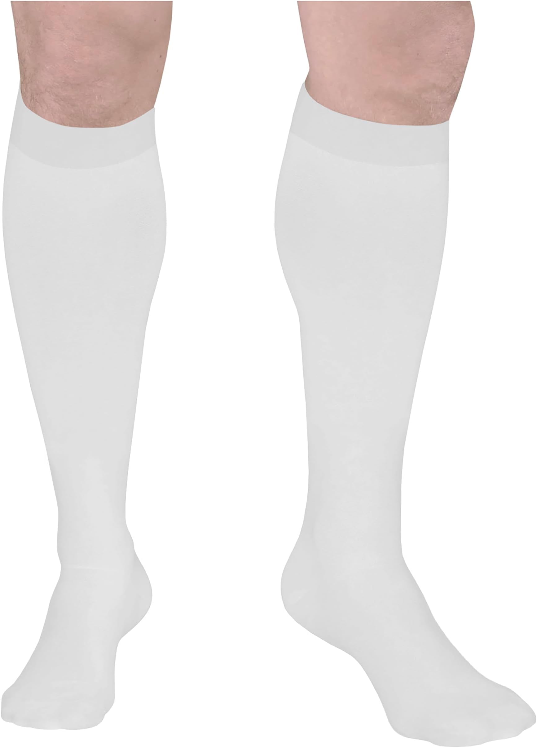 Anti-Embolism Medical Compression Stockings for Post Surgery Hospital Recovery, DVT, Edema, Swelling, Embolism, 18 mmHg, Men & Women Knee High Length, Closed Toe, White, Small