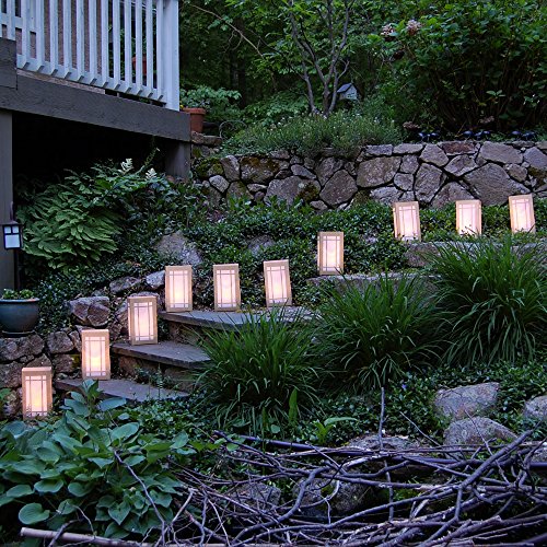 Lumabase Plastic Luminaria Lanterns, Gold Window - Set Of 10 #TOP1