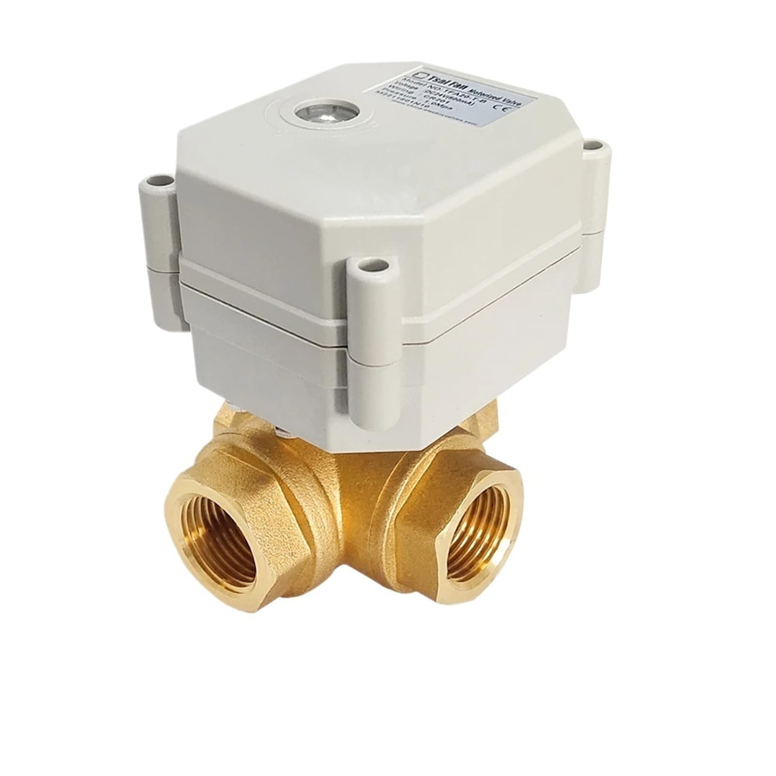 Vanne à boisseau sphérique 3 voies DN15 laiton motorisée AC 110V 230V NPT CR502