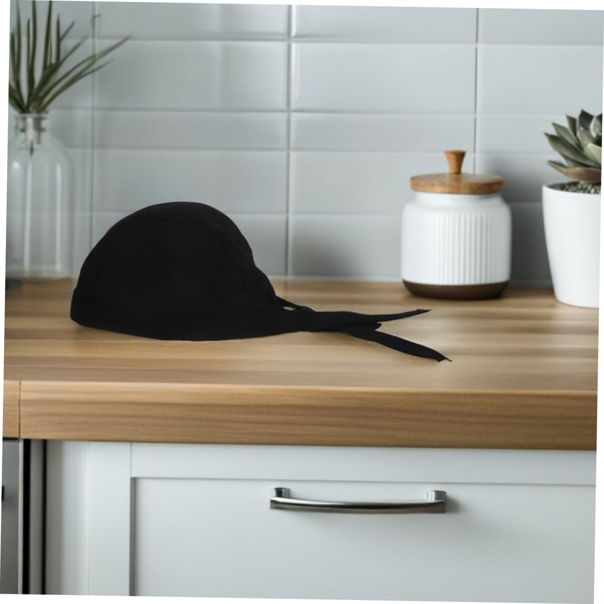Gorro de Cocina Negro 12 Piezas de Algodón para Personal de Servicio | Uso Versátil y Elástico, Restaurante y Hotel, Estilo Profesional Moderno