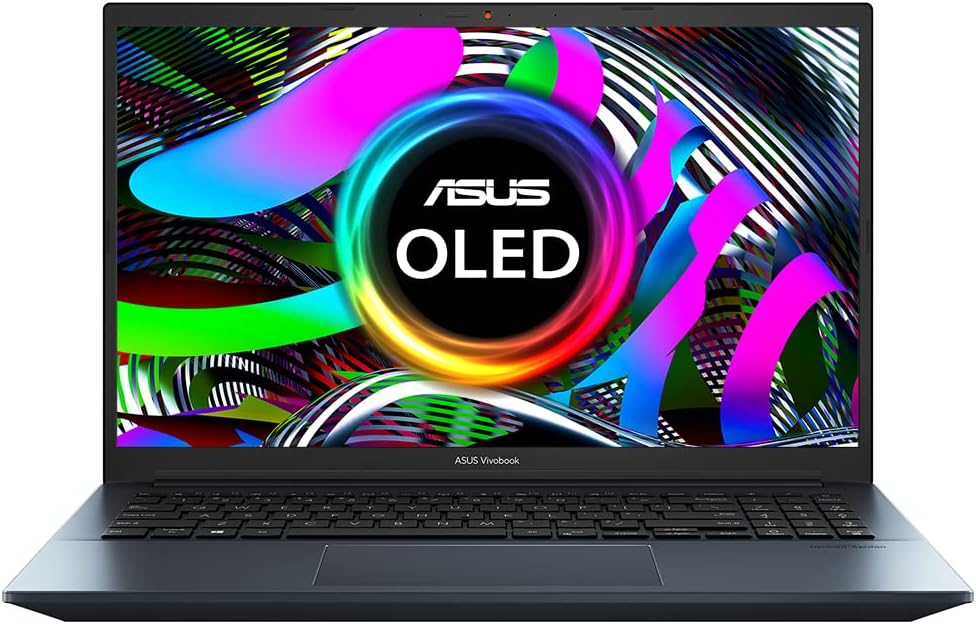 ASUS Vivobook Pro 15 M3500QC 15.6-inch Full HD OLED Laptop (AMD Ryzen 9-5900HX, Nvidia GeForce RTX 3050, 16 GB RAM, 1TB SSD, Backlit Keyboard, Windows 11), Queit Blue