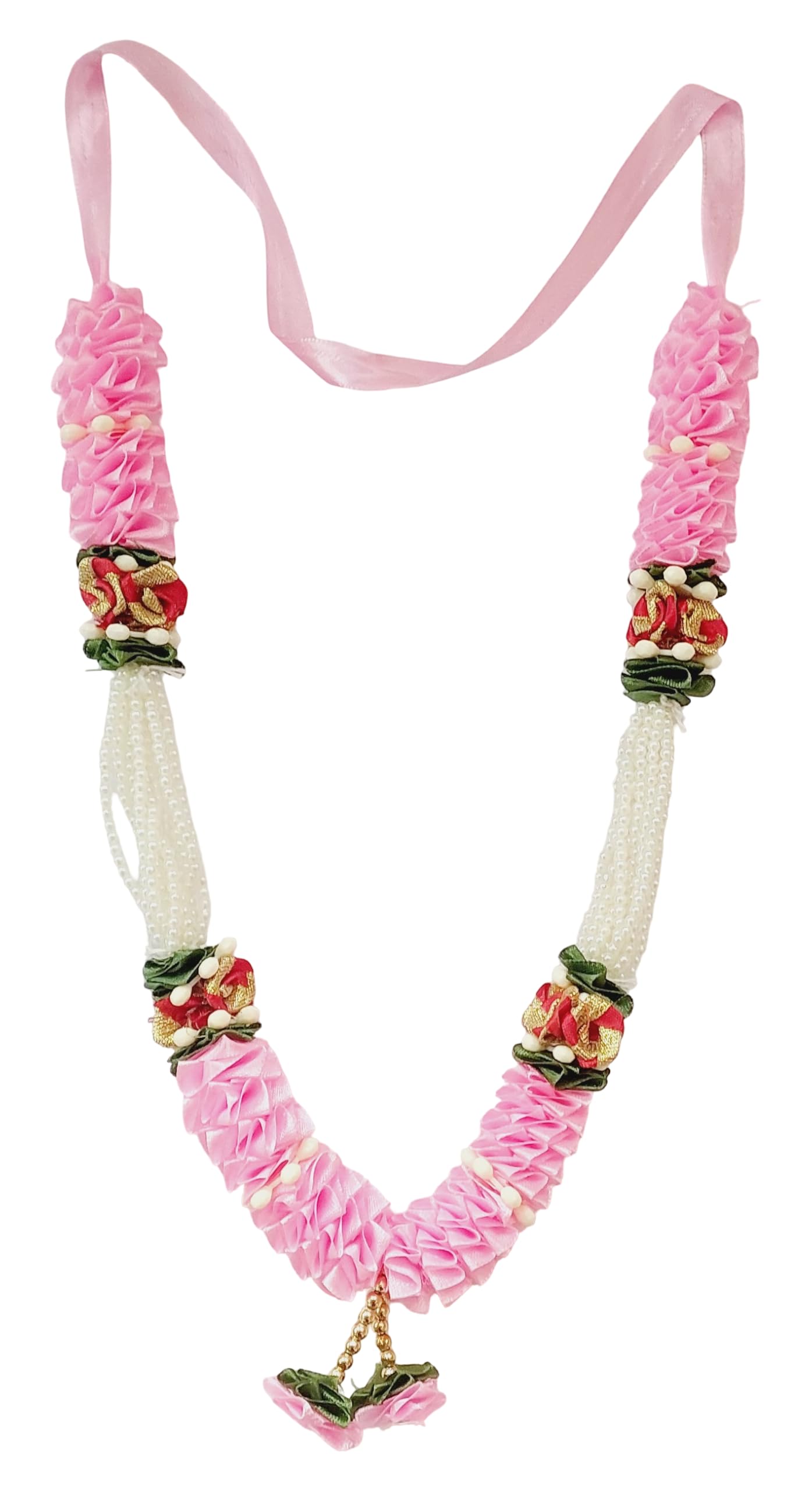 Red Yellow Ribbon Mala - Photo Frame Garland -7