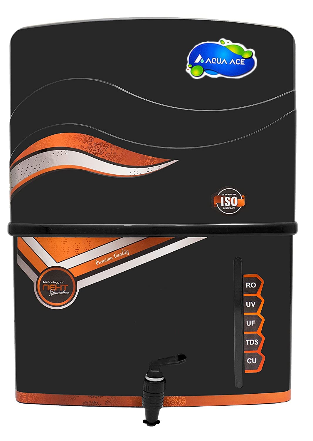 Aqua Ace Mineral RO+UV+UF 12 Liter RO + UV + TDS Adjuster Water Purifier Charge Technology Black & Best For Home And Office Transperent Black (Made In India)-image-24