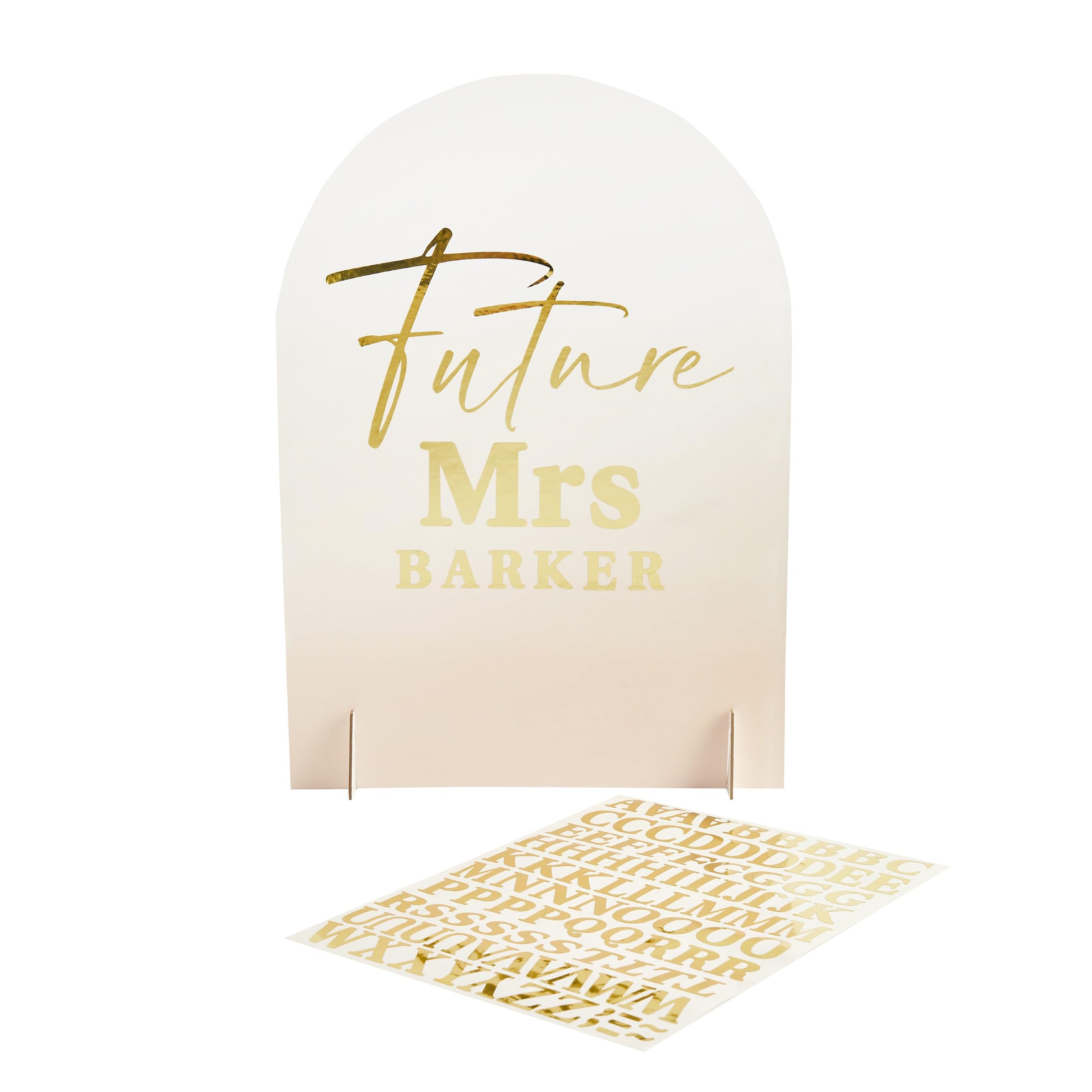 Club Green Future Mrs Customisable Sign - Hen Party, Bride to Be - Personalise using the stickers provided
