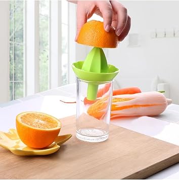 Arsimo 2'si 1 Arada Pratik Narenciye Sıkacağı, Hunili Limon Portakal Sıkma Aparatı, Yeşil ve Sarı