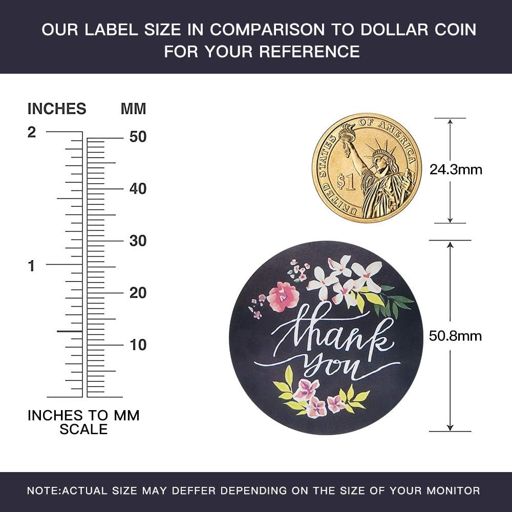 500 Pcs 2 Inch Thank You Stickers, Thank You Stickers Roll, Thank You Labels for Small Business, Handmade Goods, Greeting Cards, Business Greeting Cards, Gift Wraps. image 2