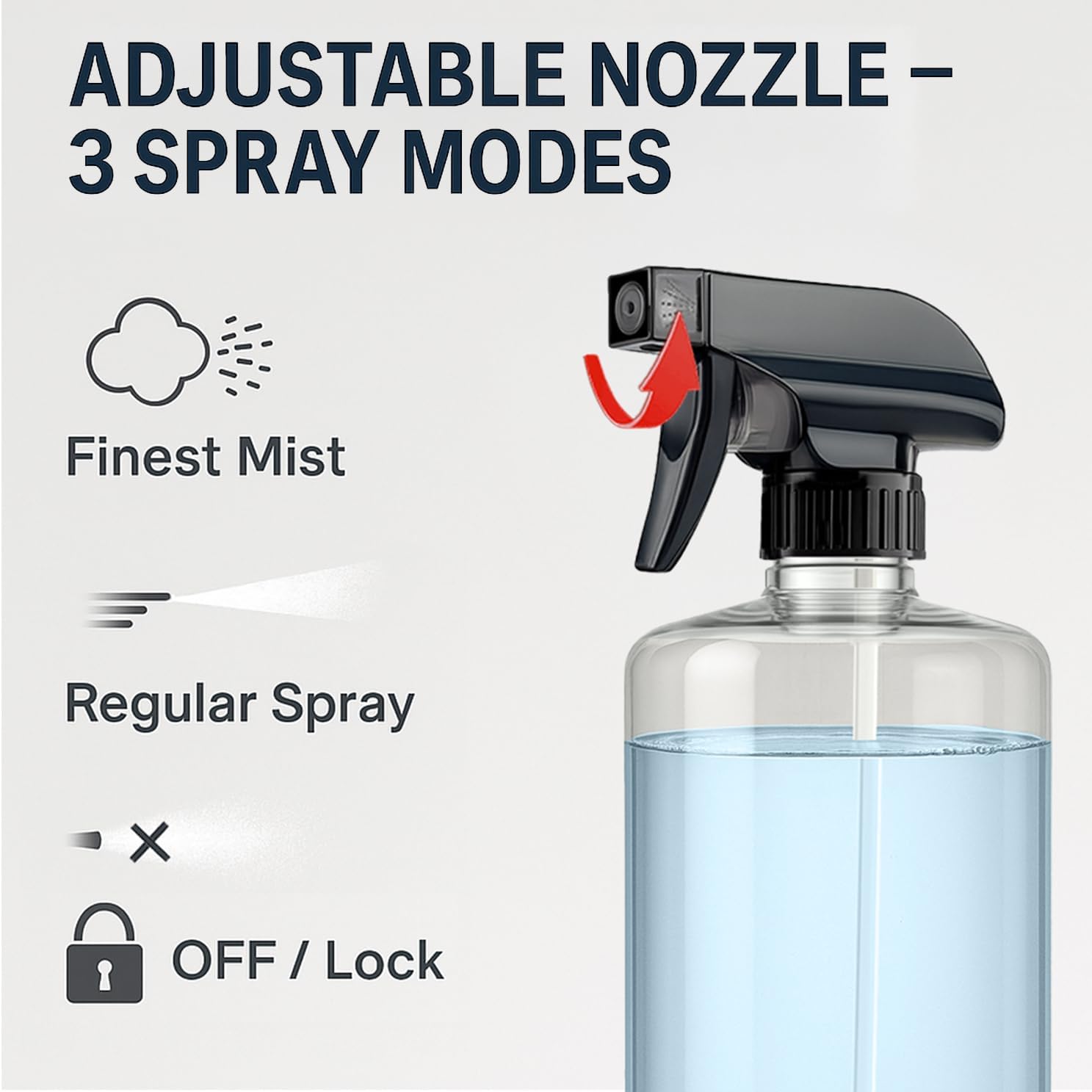Bar5F 32 oz Empty Plastic Spray Bottles with Trigger, 3-Pack image 5