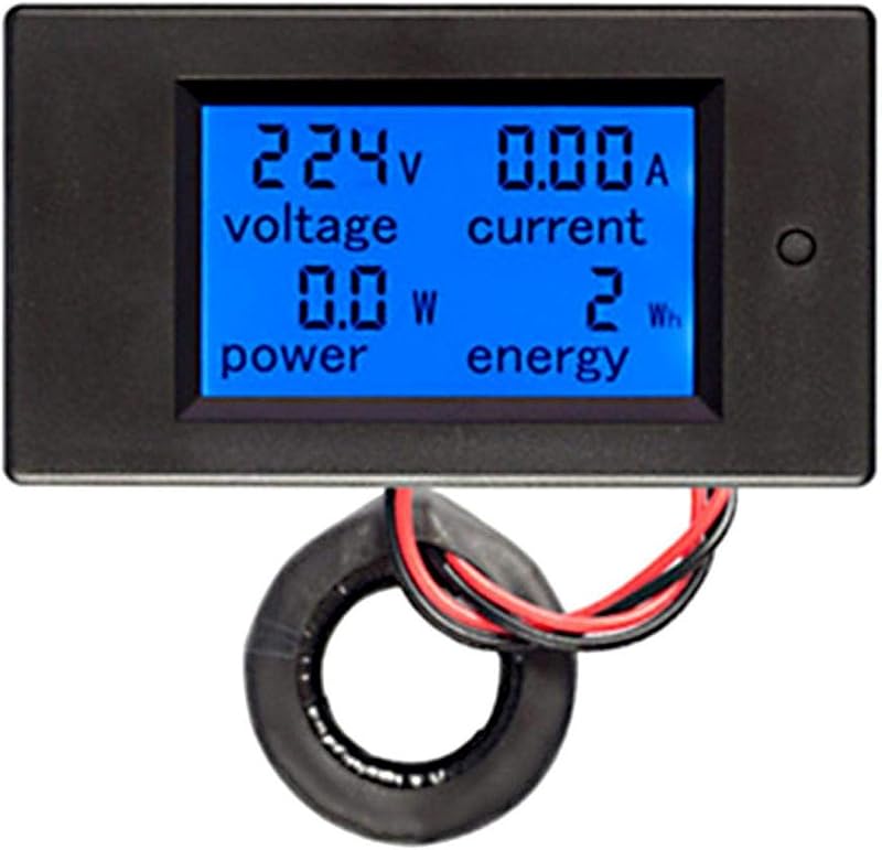 Digital Multifunction Meter, AC 80-260V 100A AC Volt Amp Tester Voltmeter Ammeter Watt Meter, LED Display Digital Current Voltage Power Energy Meter with Overload Alarm Function