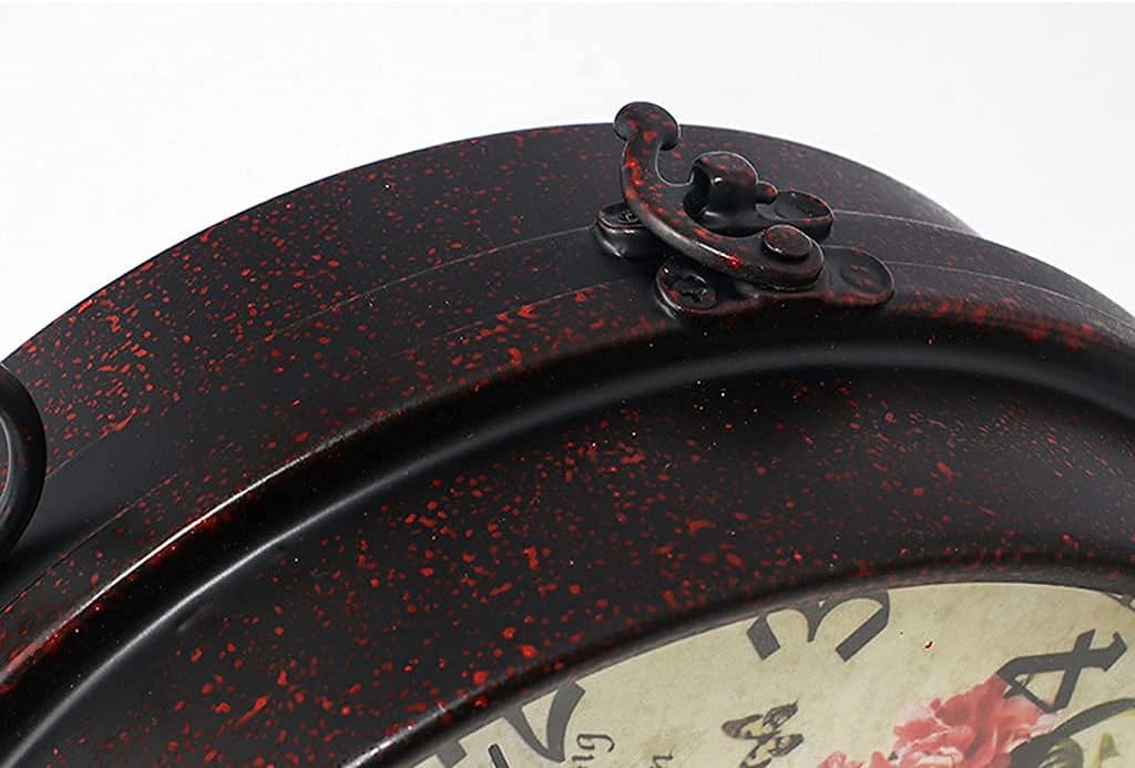 Retro Double-Sided Wall Clock, Outdoor Garden Waterproof Clock with Crystal Glass Mirror, Silent Home Decoration 360 Degree Rotating Station Clock