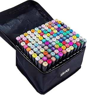New 120 Pcs Marker Set. Dual Tip Colourful Art Markers Sketch Pens. Broad &amp; Fine Double Head. For Painting, Sketching, Dra...