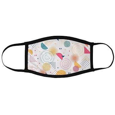 MADANYU Face Mask 3 Layer Printed Reusable Washable Cloth Face Mask - Protects from Dust, Pollen and Pollution - Designer Trendy Unisex - Geometric Shapes