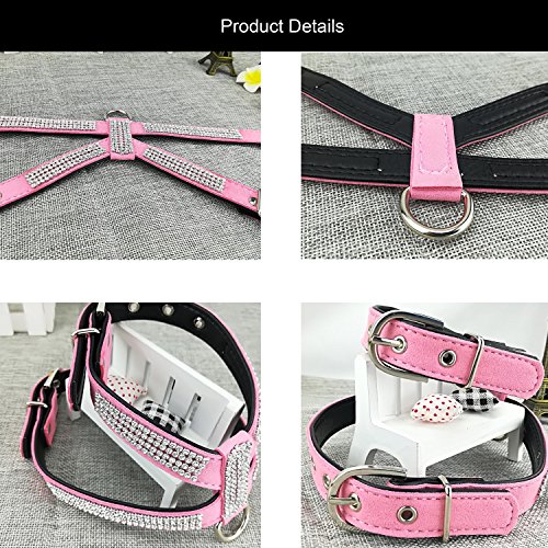 Newtensina Mode Hundegeschirr mit Diamantes Nettes Mädchen Bling Kleiner Hundegeschirr