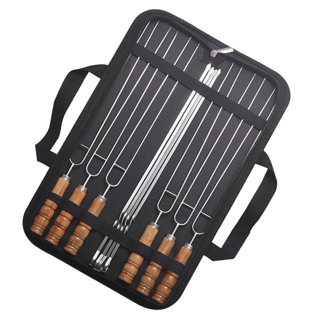 Toyvian Pinchos Morunos de Acero Inoxidable 10 Unidades Mango Ergonómico para Barbacoa Accesorios para Cocinar al Aire Libre