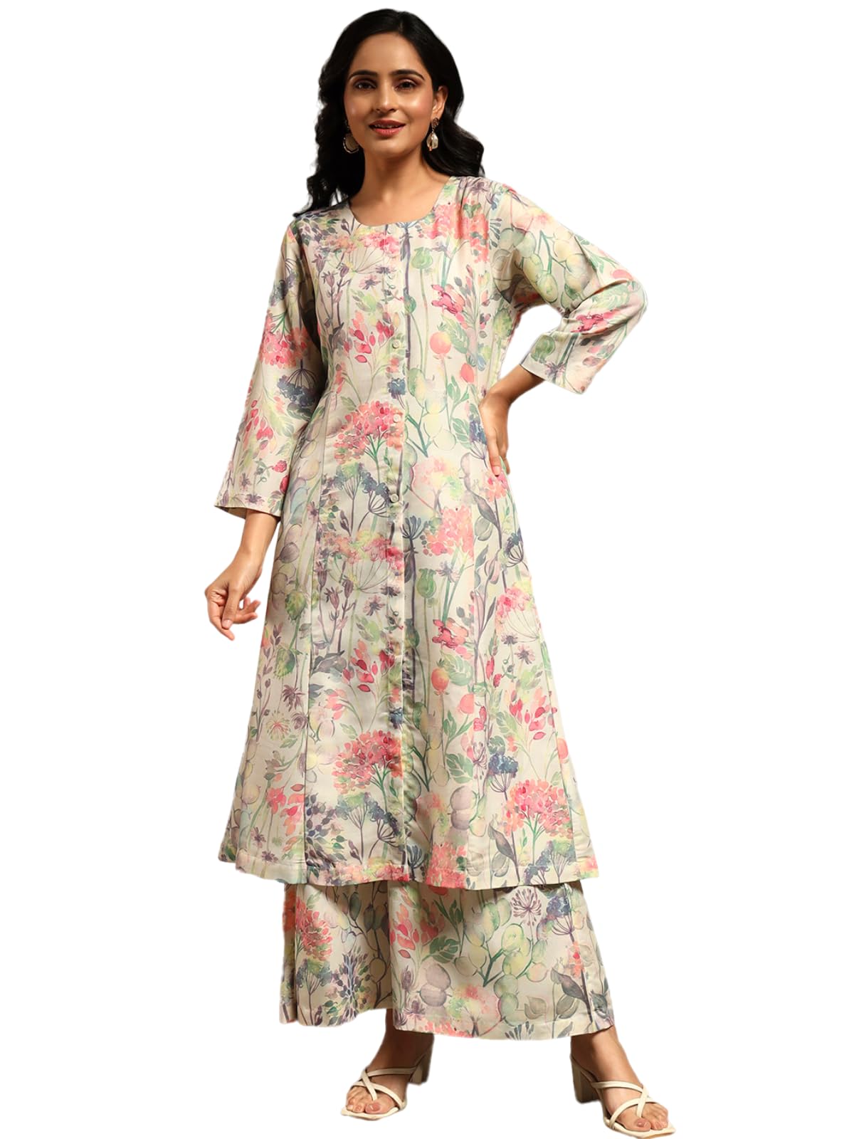 greciilooks Rayon A-Line Printed Kurta with Palazzo | Women's Kurta Set | Stylish Rayon A-Line Suit for Women Ethnic Co-ord Set-picture-34