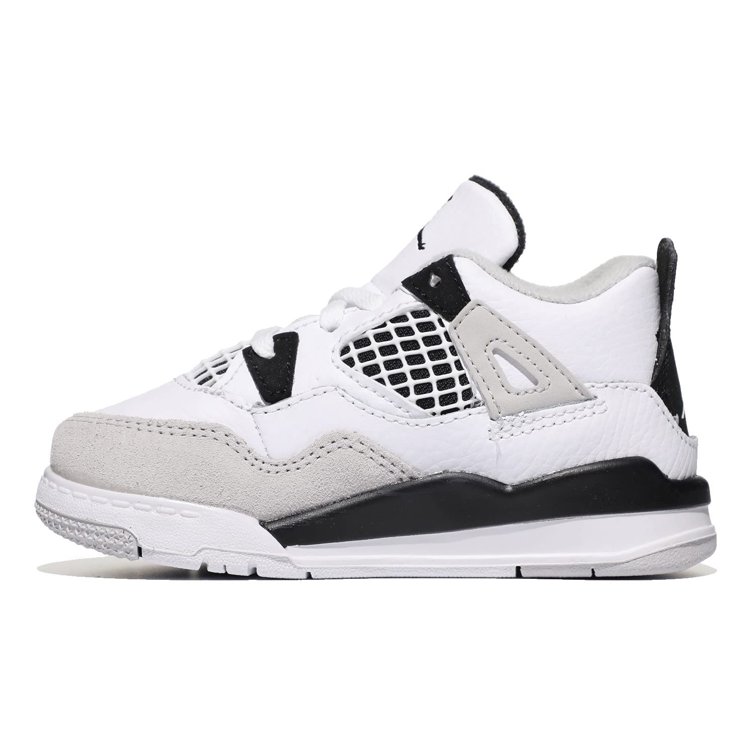 Jordan Baby Boy's Air 4 Retro (Infant/Toddler) White/Black/Neutral Grey 8 Toddler M
