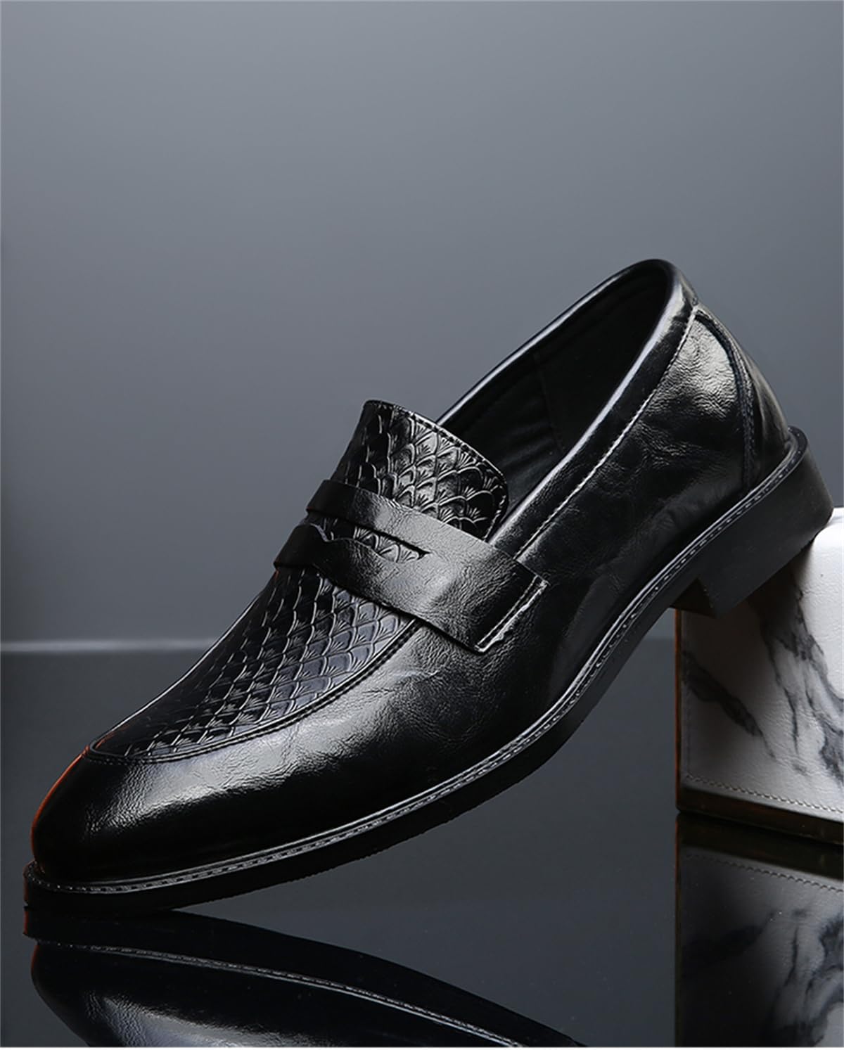 Men's Classic Retro Slip-On Penny Loafers Business Formal Casual Dress Shoes Wedding Tuxedo Leather Shoes - Image 3