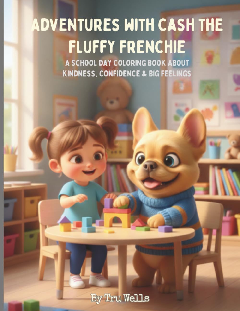 Adventures with Cash the Fluffy Frenchie: A School Day Coloring Book About Kindness, Confidence & Big Feelings