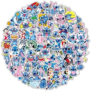 100 PCS Lilo and Stitch Stickers for Water Bottles,Lilo Stitch Anime Cartoon Stickers Water Bottle Stickers for Snowboard Laptop Luggage Motorcycle Bicycle Fridge Kids Teens Gift