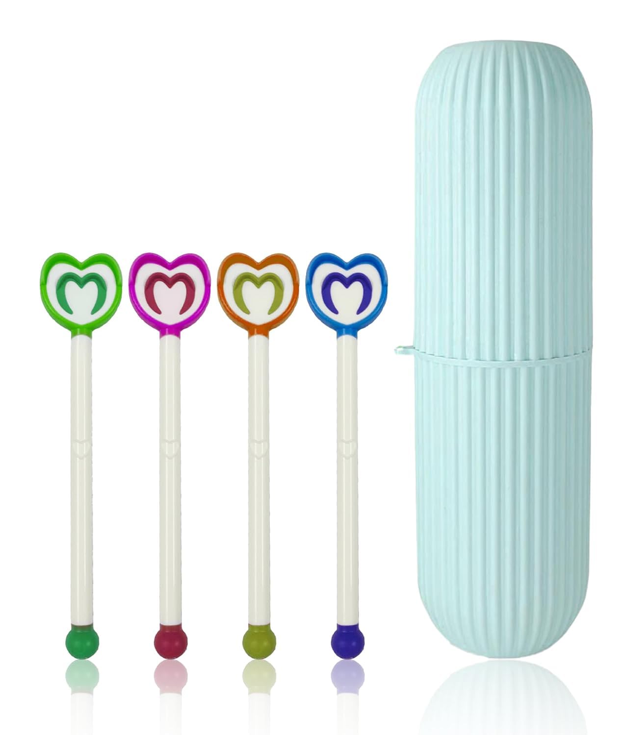 4pc Kids Tongue Cleaner Scraper with Capsule Holder for Travel, Portable Capsule Shaped Tooth Brush, Tooth Paste Storage Plastic Case, Flexible Design for Health, Brush Scrapper Oral Care Tool Pack-image-30
