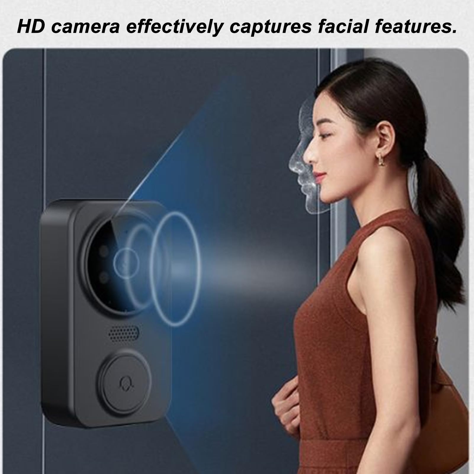 Tbest Système D'interphone Vidéo sans Fil, Système D'interphone Vidéo WiFi sans Fil, Caméra de Sonnette Vidéo 1080P avec Moniteur, Audio Bidirectionnel, Vision Nocturne Infrarouge 2,4