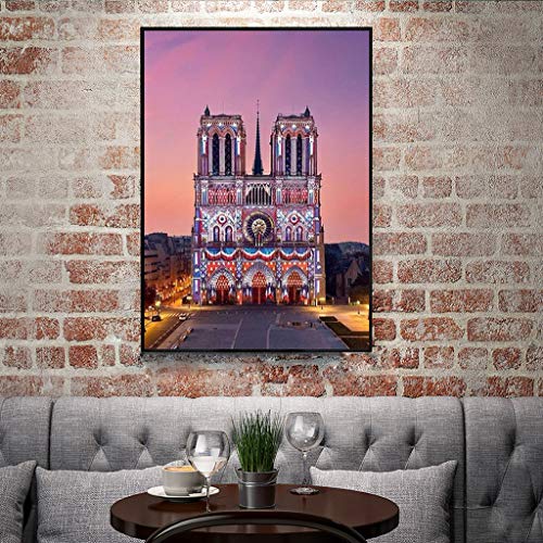 5D Diamond Painting Kits Full Drills Large 5D Crystal Round Diamond Art Painting Notre Dame De Paris Rhinestone Embroidery Cross Stitch Kits Supply Arts Craft Canvas Wall Stickers Home 12X16 Inches #TOP4