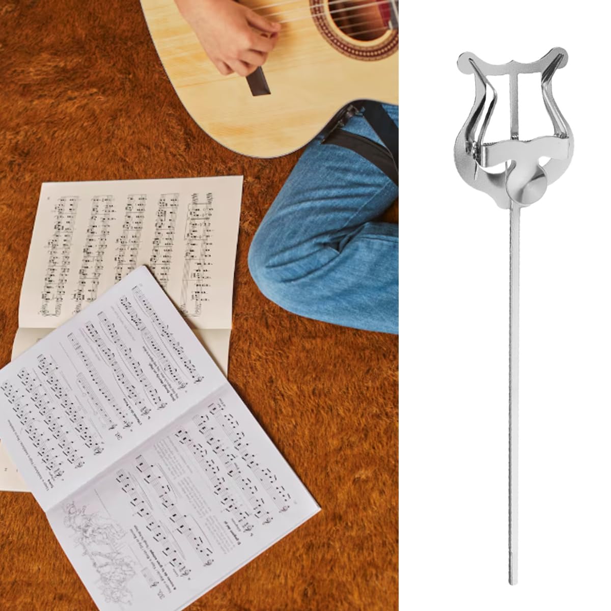 Étui à rabat pour fanfare et trompette, lyre, clip pour livre de musique, coque en métal, clip-on