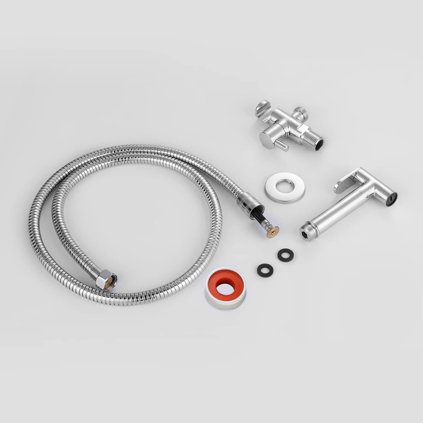 Ibergrif Bidet Handbrause für WC, Einhebelmischer, Chrom | Kaltwasser WC Dusche Set mit Schlauch und Halterung