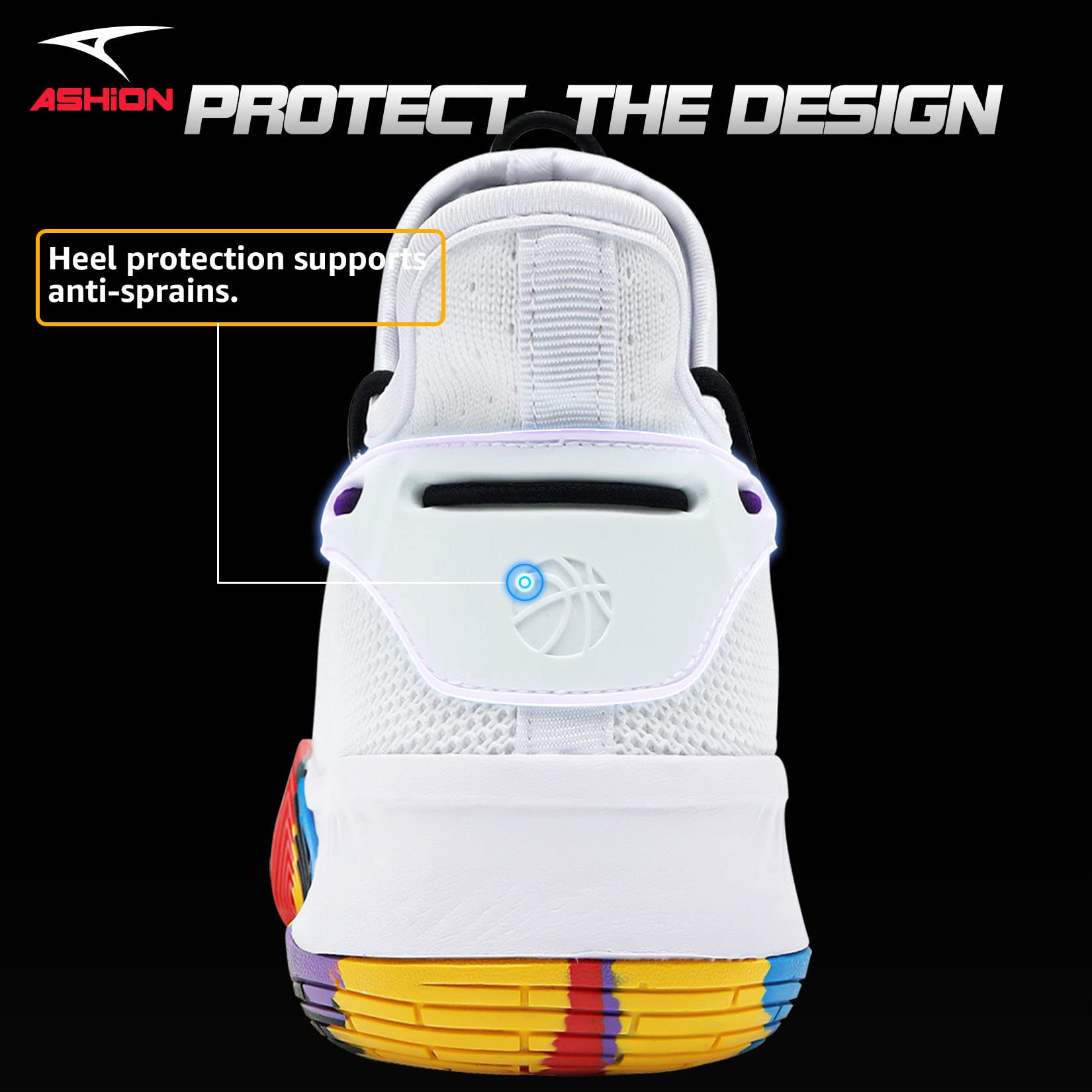 ASHION Mens Basketball Shoes High Top Streetball Lightweight Outdoor Sneakers Cushioning Shoes for Team Sports Athletic