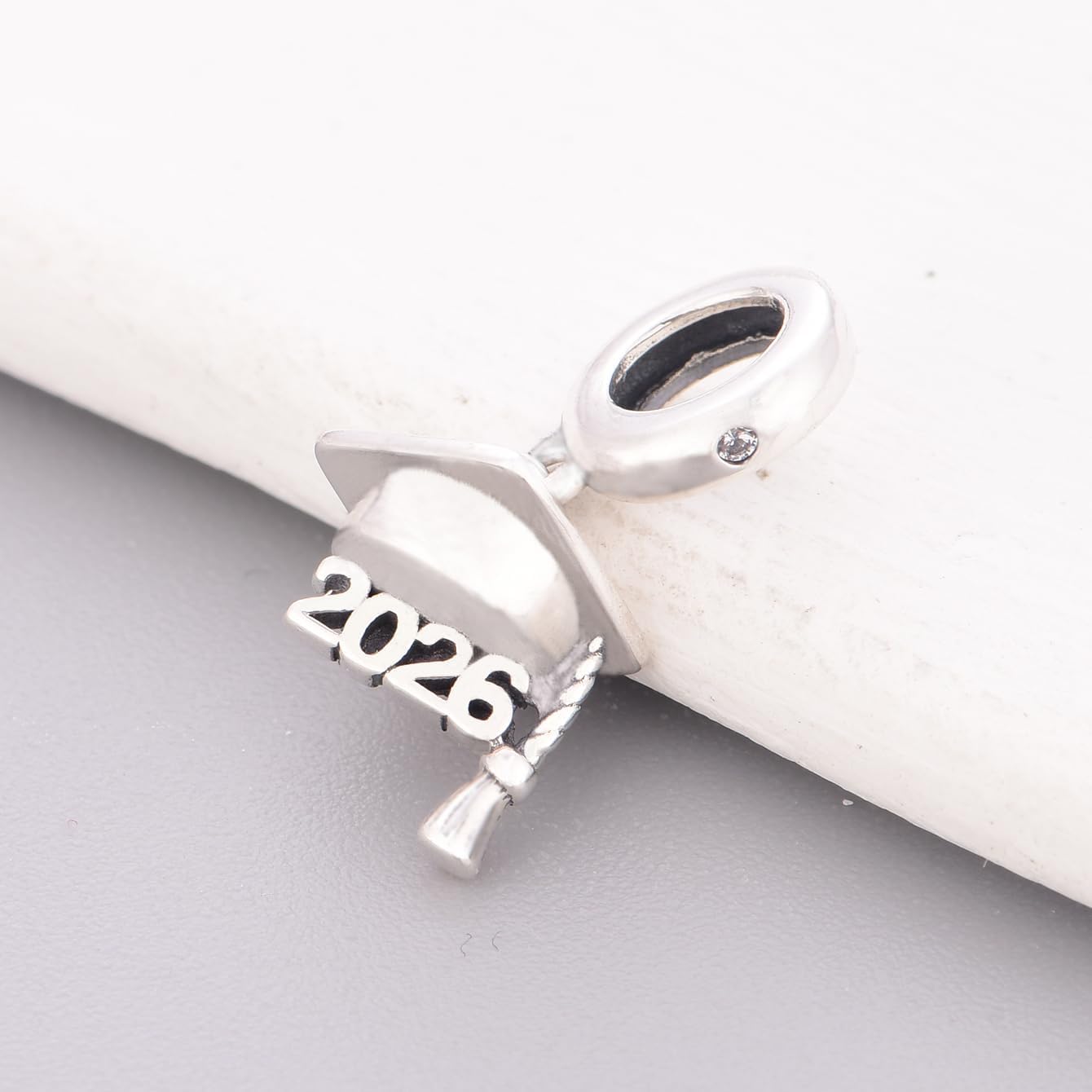 S925 Sterling Silver 2026 Graduation Charms, Graduation Cap Book Charm Suitable for Pandora Bracelet Jewelry for Making Girlfriends College
