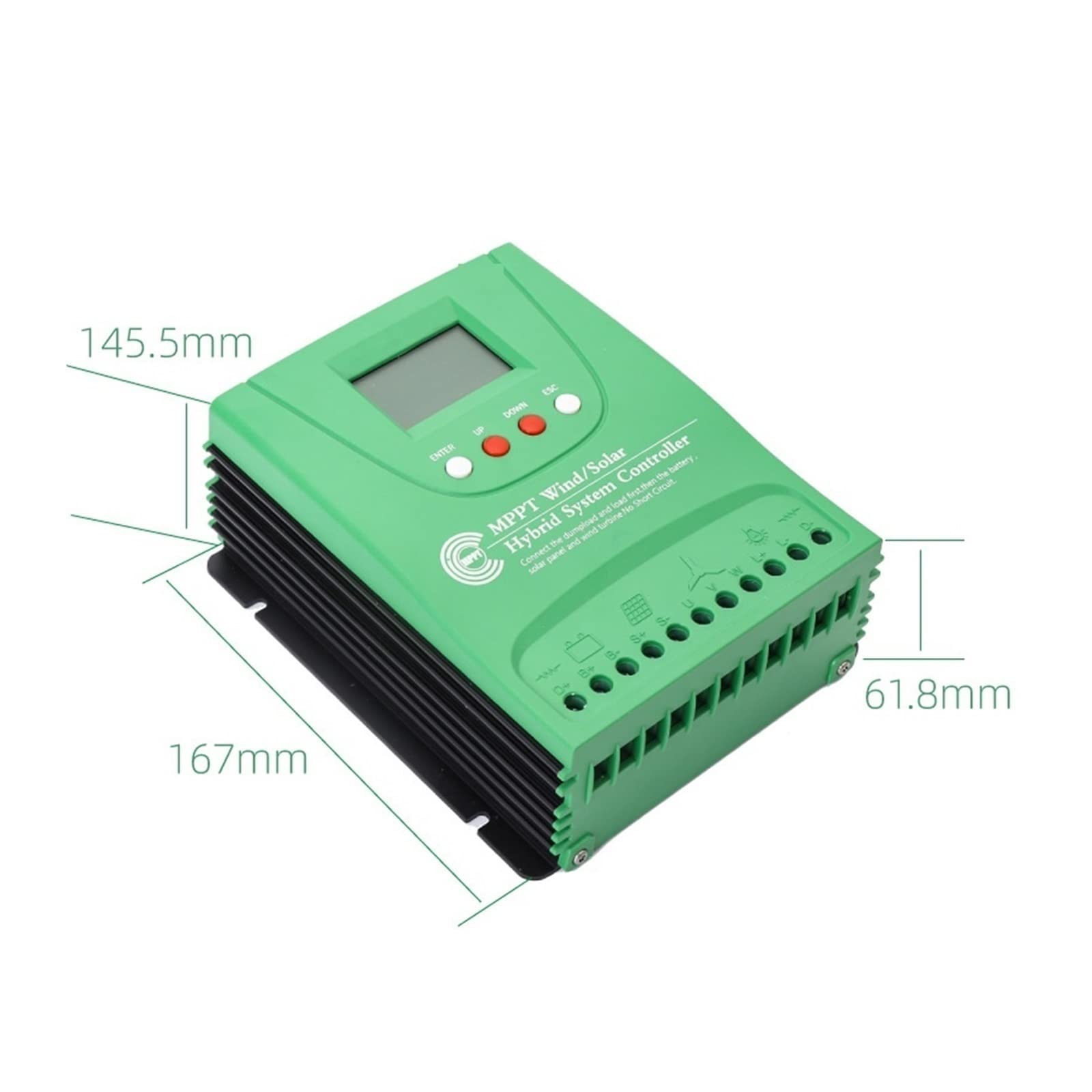 Controlador de Carga Solar, 12V/24V/48V Controlador complementario eólico-Solar MPP Breeze Carga 1000w2000w(Wind400wLight600w 12/24v)