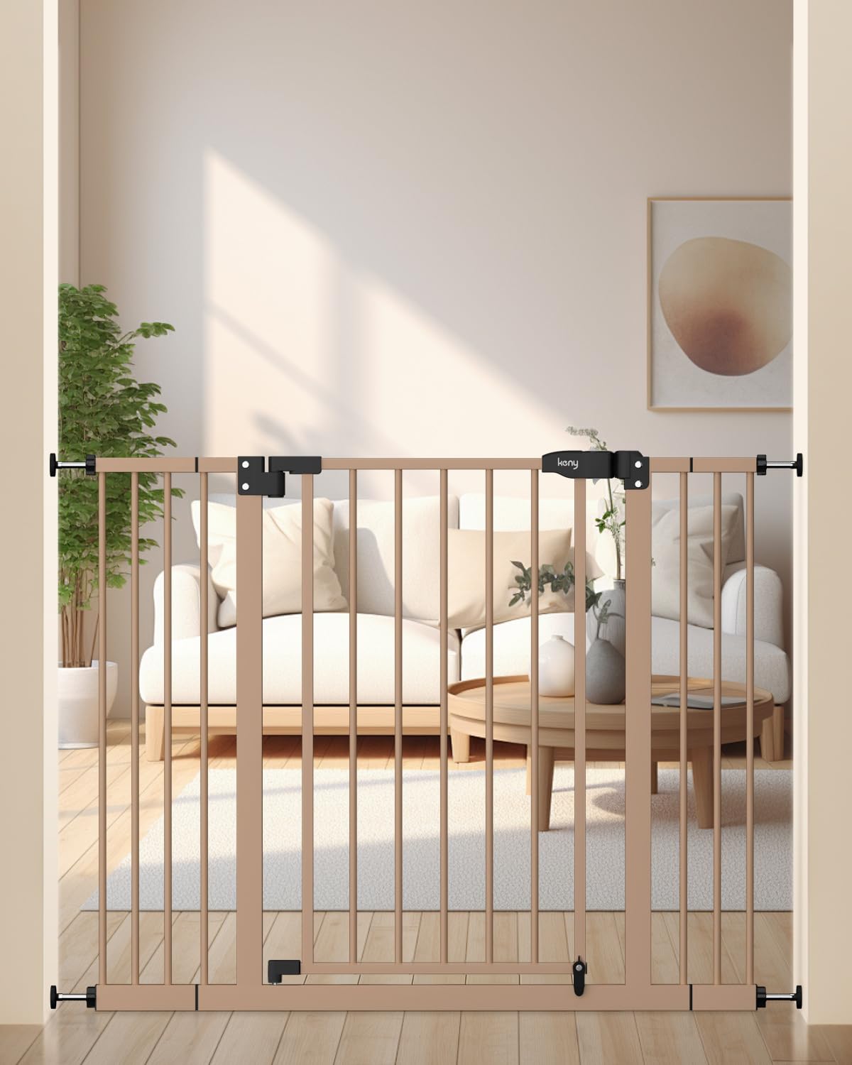 keny 29"-42.5" Baby Gate for Stairs, Auto Close Safety Dog Gate