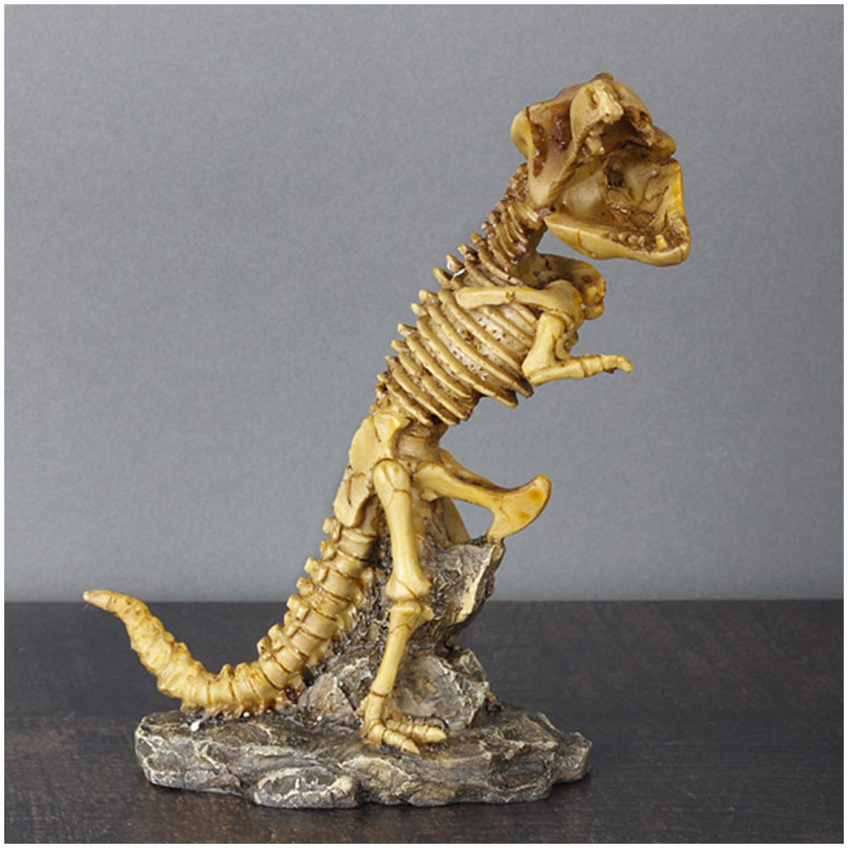 Jurassic-Dinosaurier-Statue, Dinosaurier-Harzmodell, Dinosaurierskelett, Tiermodell – Simuliertes Skelett-Harz-Fossil-Probenmodell – Harzhandwerk, Persönlichkeitsdekorati(Tyrannosaurus)