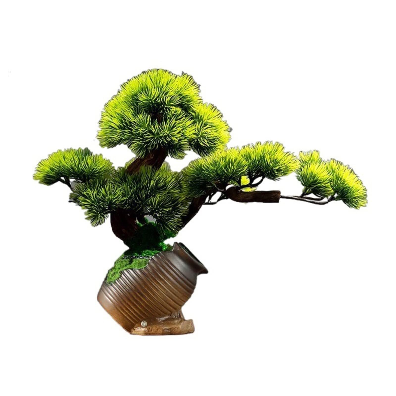 HCZKIUJY Artificial Bonsai Tree Artificial Bonsai Tree Artificial Plants Potted Tree Artificial House Plants Bonsai Fake Plant Greenery for Home Office Decor Desktop Display Fake Plant Decoration (E)