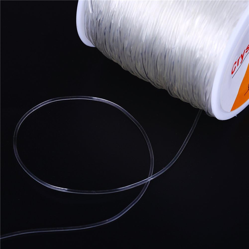 CCINEE 1mm Elastic Stretch Transparent String Cord for Jewelry Making Bracelet Beading Thread 100m/Roll