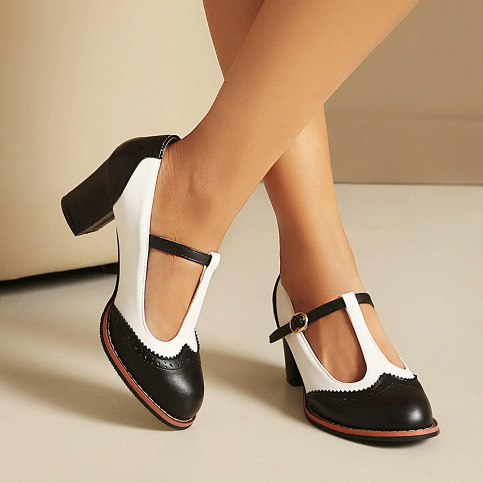 Zapatos Mary Jane De Plataforma para Mujer Zapatos De Tacón Gótica Lolita En El Tobillo Zapatos De Vestir De Plataforma Gruesos, Punta Cerrada, para el Trabajo, Bodas y Fiestas, Elegancia