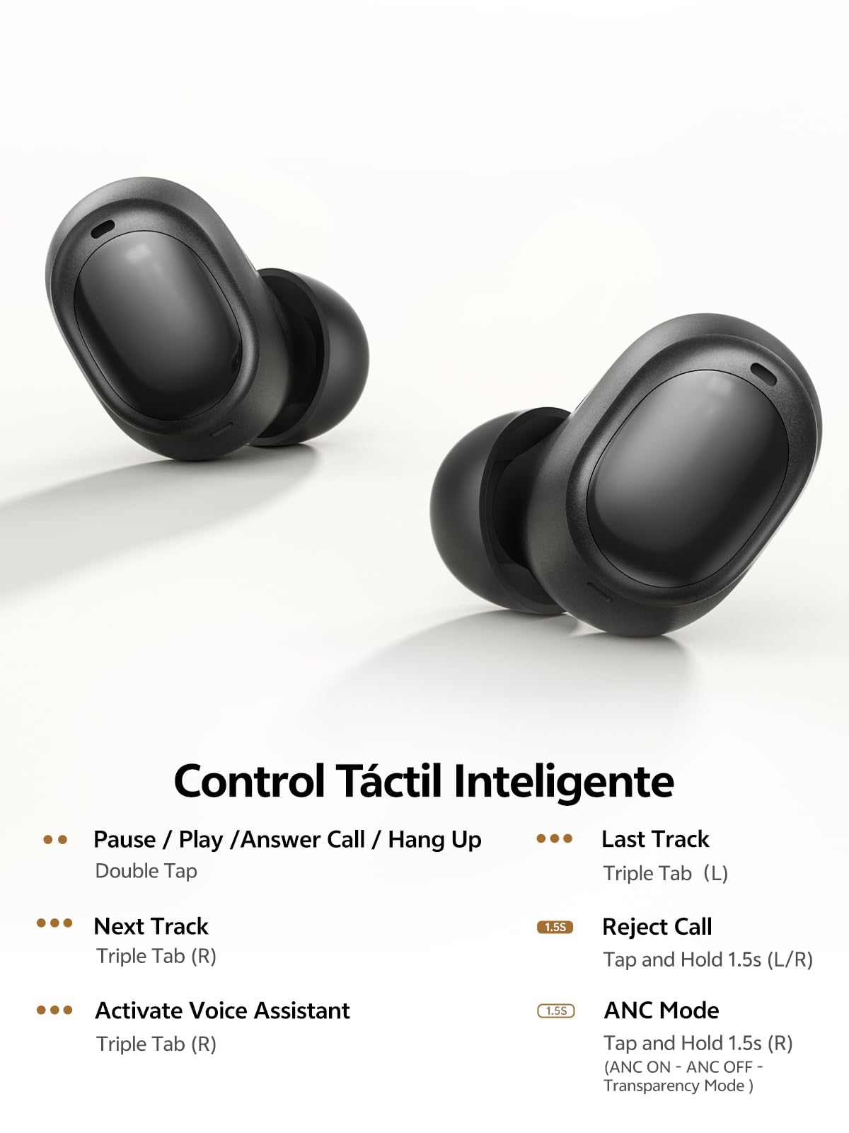QCY MeloBuds A30 Auriculares Inalámbricos,Auriculares con Cancelación Activa de Ruido Adaptativa, 60dB ANC Hi-Res Audio Bluetooth 6.0 Auriculares, 8 Micrófonos ENC Clear Call Ear Buds,50 Horas,IPX5