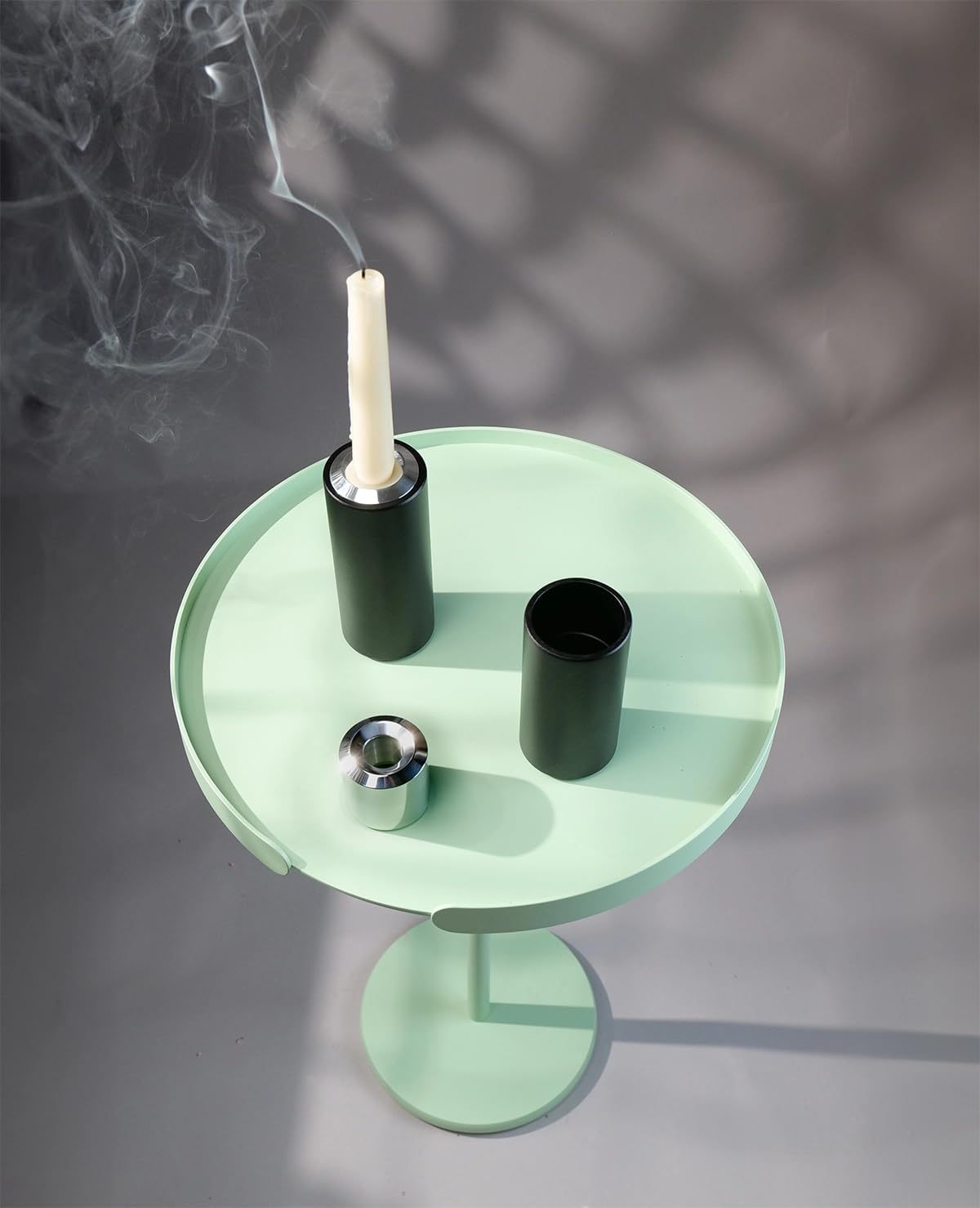 Kerzenständer Metall 3er-Set – Minimalistischer 2-in-1 Kerzenhalter für Stabkerzen & Teelichter, pulverbeschichtet & Kratzfest, Design Aluminium Set Twist von Siqual Design (Schwarz)
