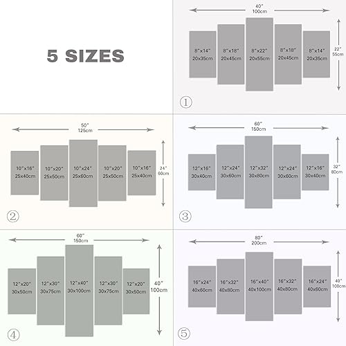 Miniatura 6 de ZXHYWYM Lienzo decorativo para pared, 5 piezas, estatua de Buda, pintura de loto, imágenes de loto, obras de arte de spa zen para oficina,