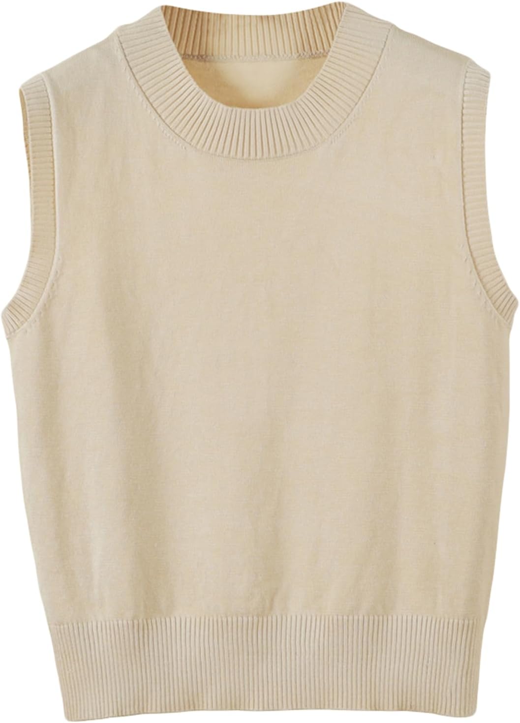 ZUEVI Women's Sweater Vest Classic Crew Neck Pullover Tank Tops Casual Trendy Knitted Sleeveless Vests
