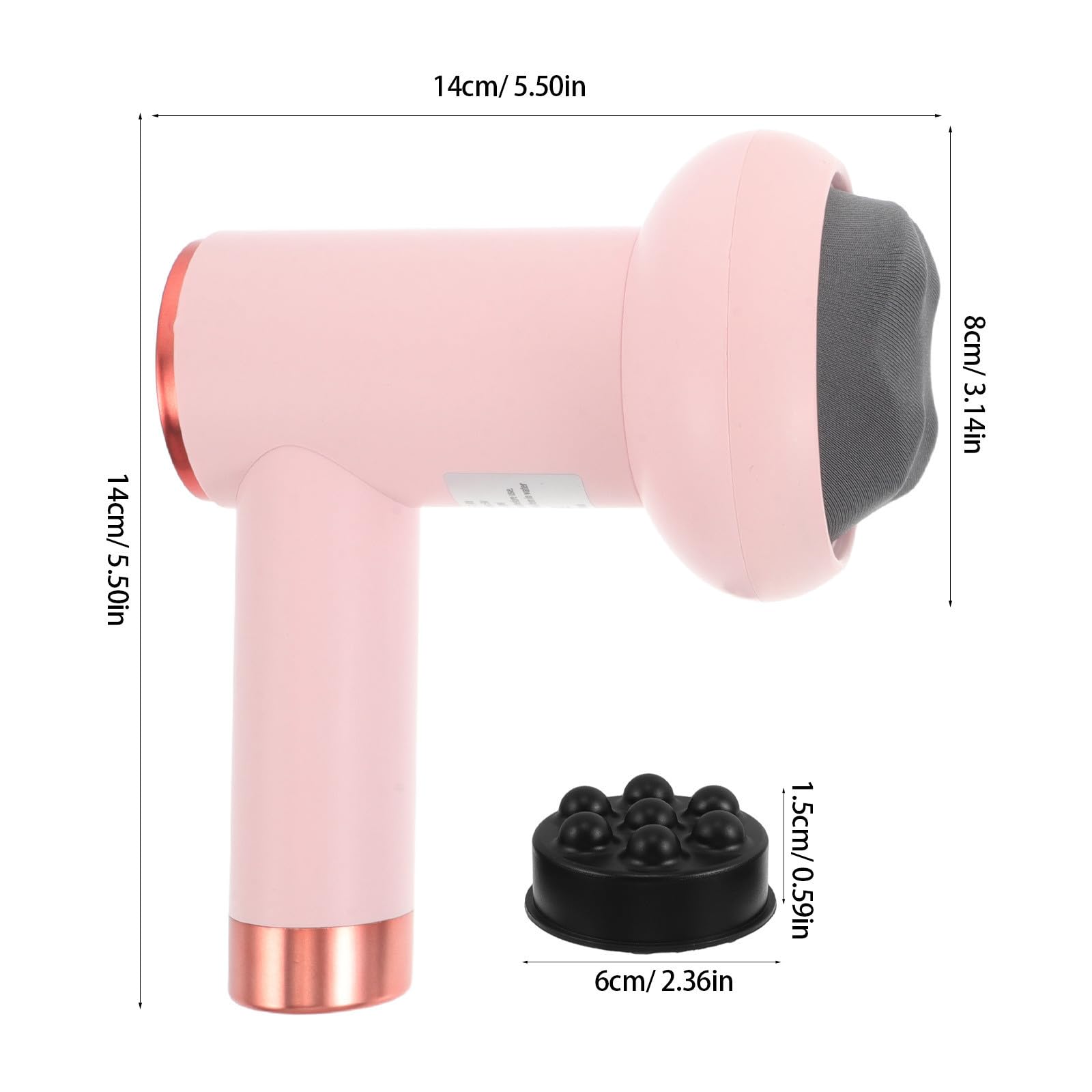 Masajeador de Viaje Rodillo de Masaje de Cuello Portátil Compacto de Abs Rosa para Viajes para Hombres y Mujeres