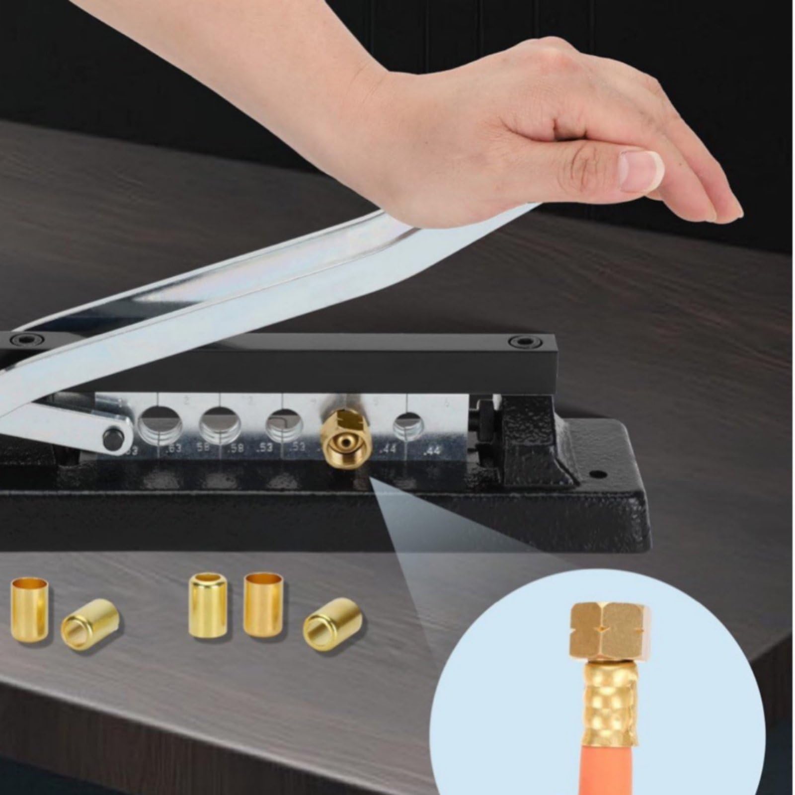 Crimpador Hidráulico para Mangueras Hidráulica para Ensamblaje de Mangueras Dispositivo con Cinco Matrices Intercambiables y Diseño para Instalación