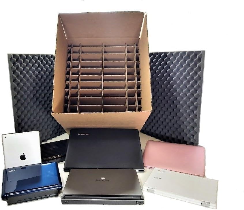 Universal Laptop/Notebook/Portable Computer Shipping & Storage Box Kit Protective Container (Fits 10-60 Units Per Kit Depending on Size) Ships Pre-assembled (Qty 5)