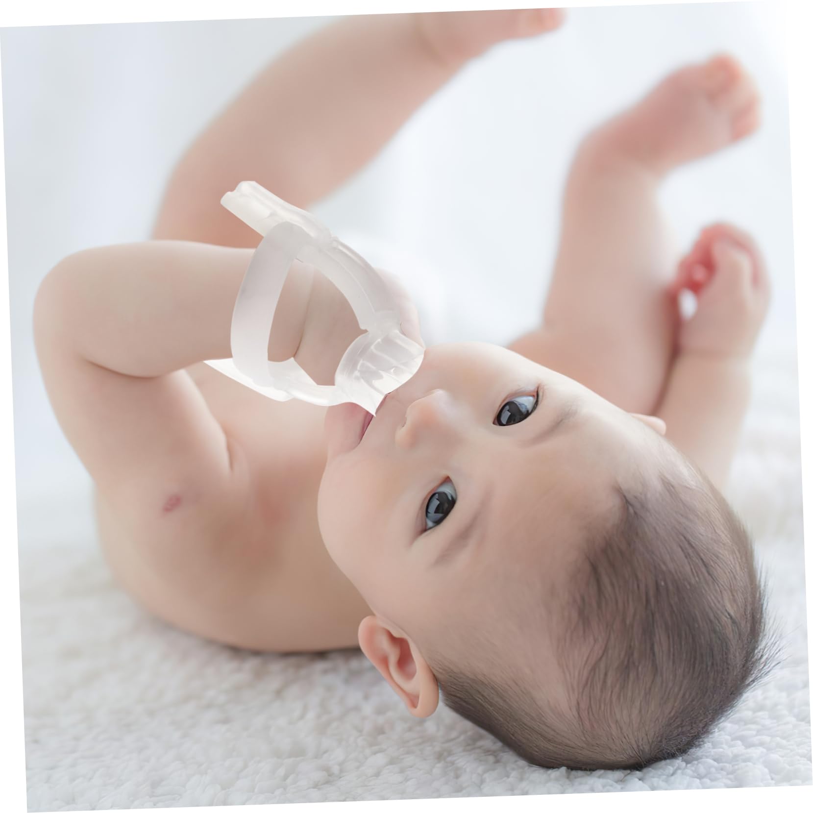 BESTonZON Baby Finger Thumb Stopper Thumb Cover for Boys and Girls Gum Pain Relief Adjustable Loop Multi-Point Snap 100% Food Grade Silicone Blue