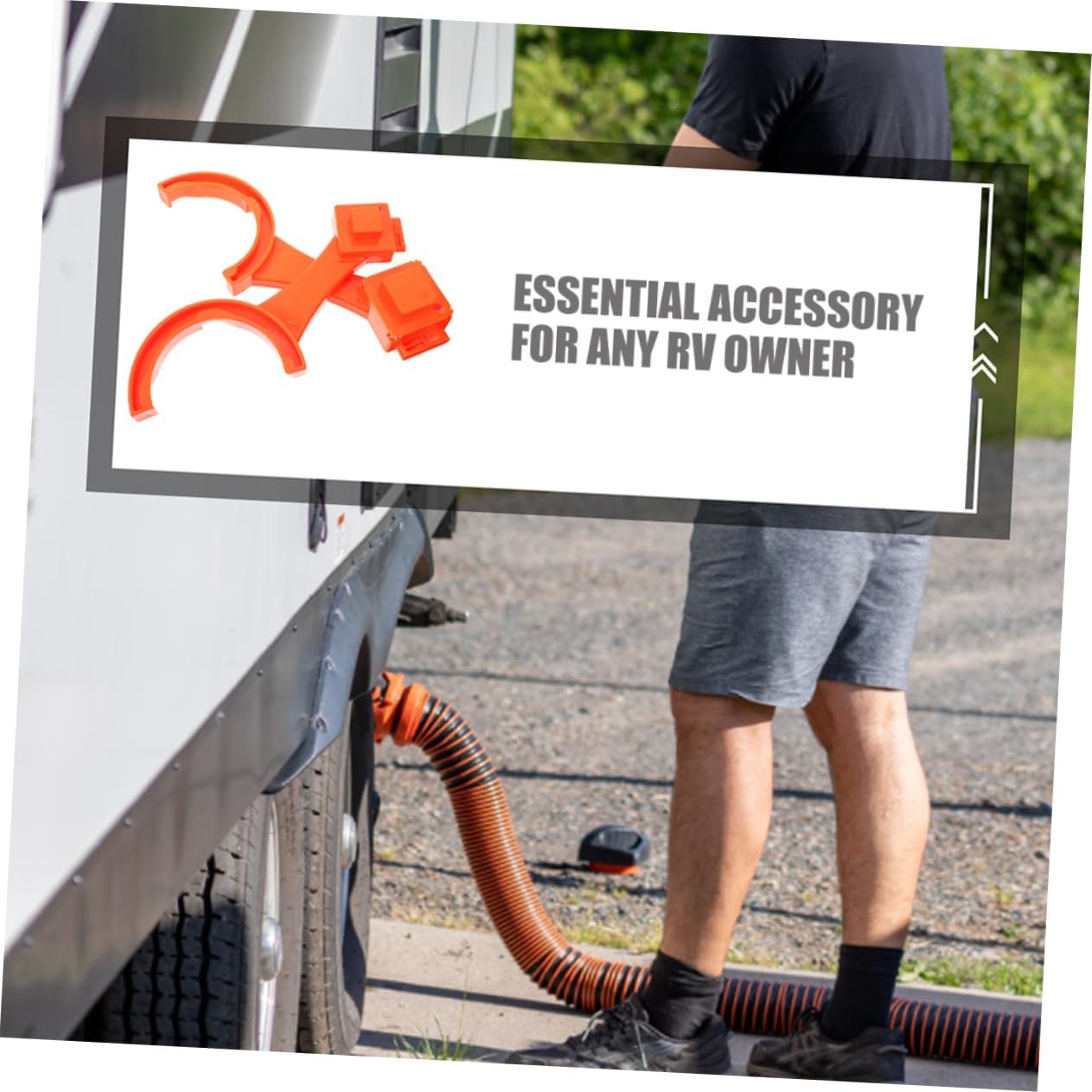 Unomor 4PCS Multi-Purpose RV Sewer Hose Wrench Set Universal Sewer Adapter Tool Easy Disconnection for RV Waste Water Systems Sturdy Orange Design