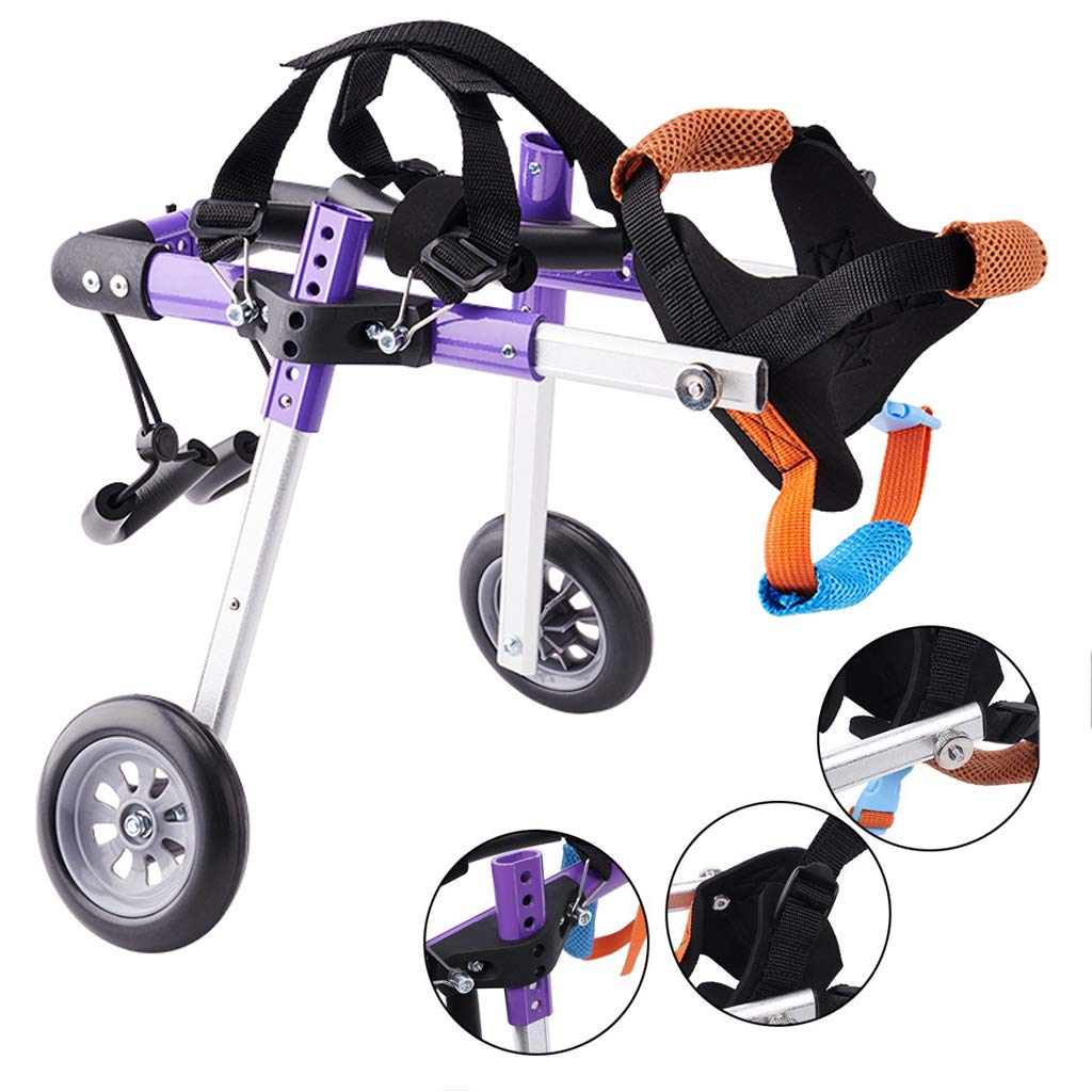 Silla de Ruedas para Mascotas Marco de Aluminio Discapacitados Paseos asistidos por Perros Coche Arnés de Movilidad para Perros Coche de Entrenamiento de rehabilitación de Patas traseras para Mascot