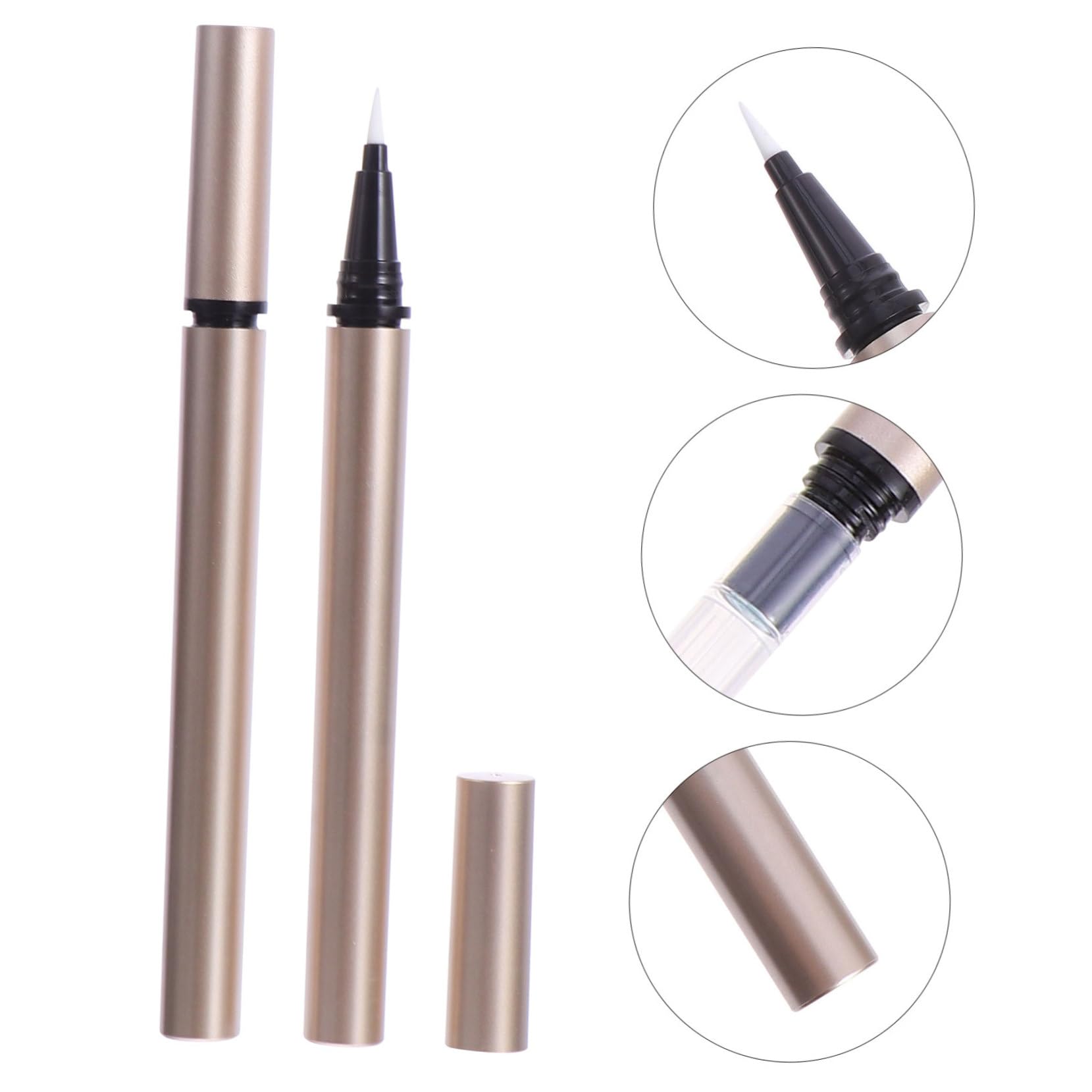 5 Pezzi Tubetto Vuoto per Eyeliner Liquido 1ml Oro Ricaricabile in Plastico Portatile per Negozi e Saloni di Cosmetici