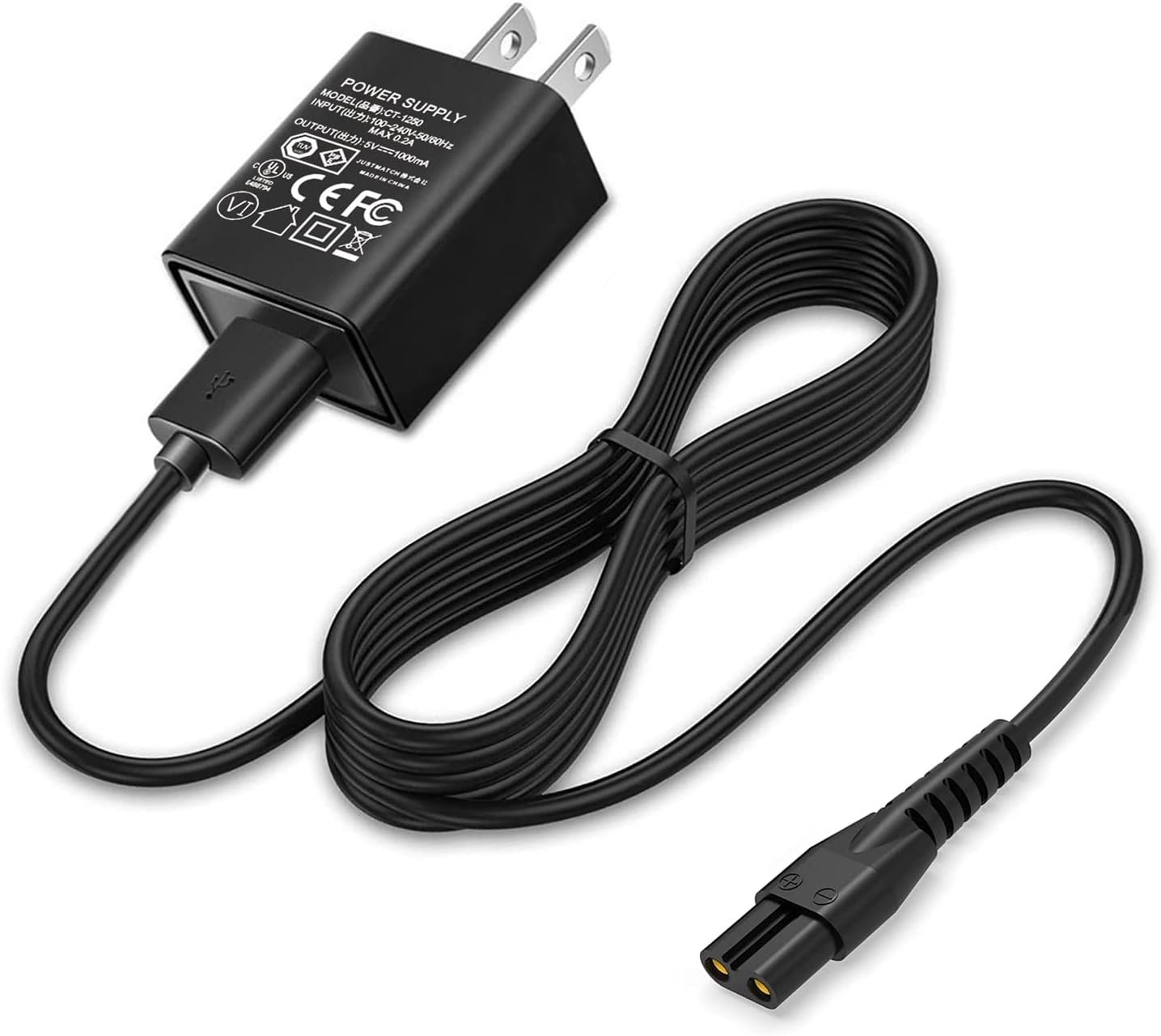 Replacement for MANSCAPED Charger for MANSCAPED Lawn Mower 3.0 & 2.0 Electric Groin Hair Trimmer, The Weed Whacker Nose and Ear Hair Trimmer Replacement MANSCAPED Lawn Mower Charger Cord (UL Listed)