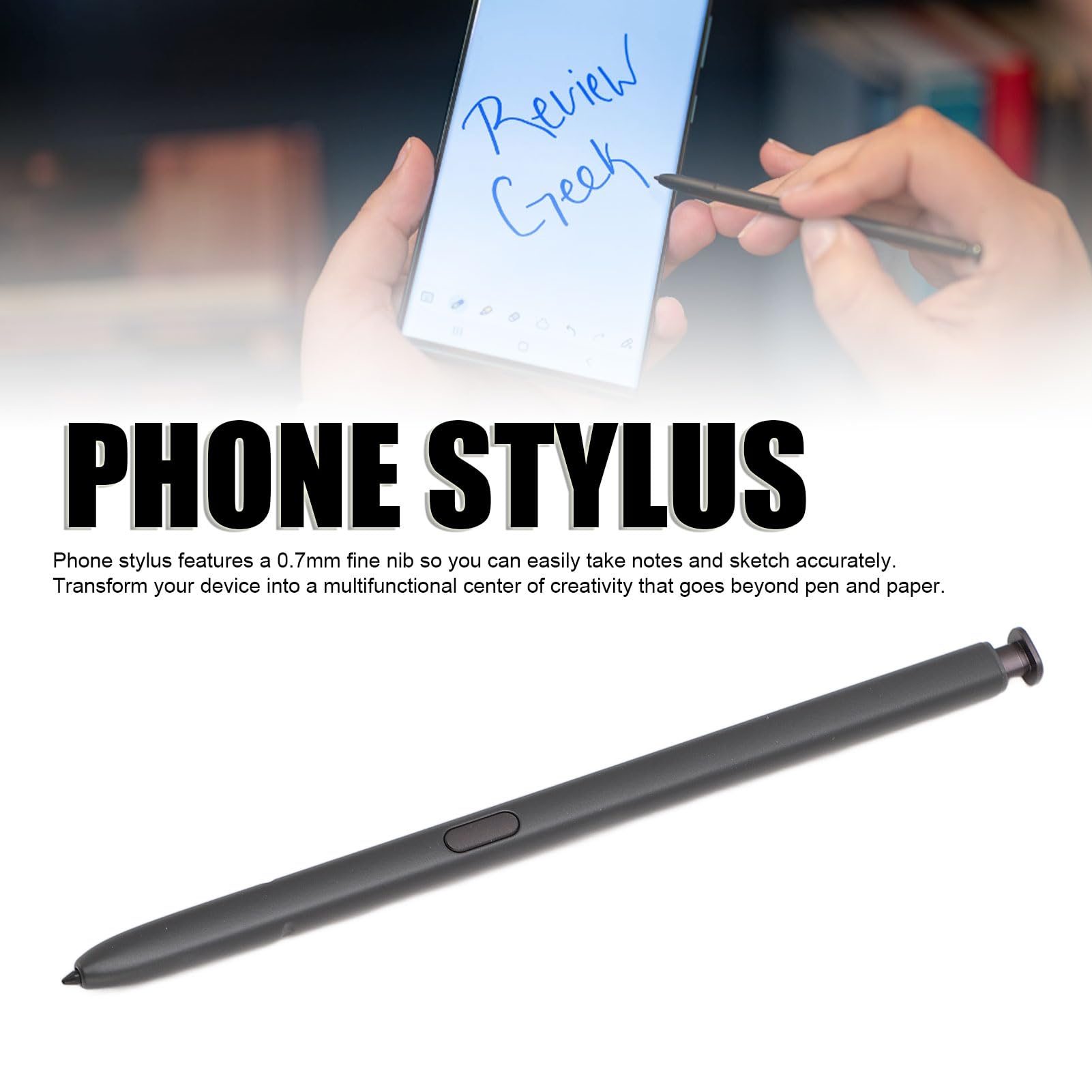Rysik S24 Ultra 5G Zgodny z technologią Bluetooth i czułością Nacisku 4096 do Sterowania Bezdotykowego, Rysik do Telefonu z cienką stalówką dla Kreatywnych Profesjonalistów (BLACK)